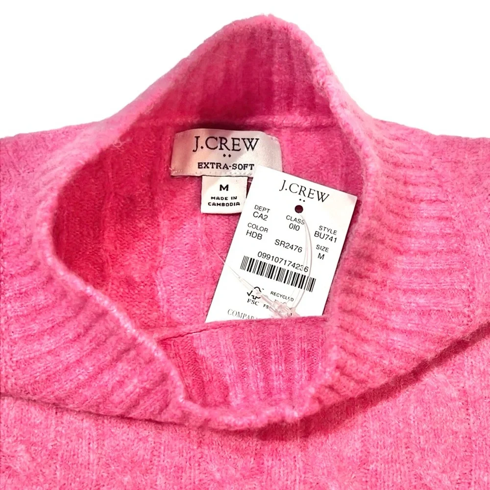 J. Crew Cable Knit Mock Neck Sweater